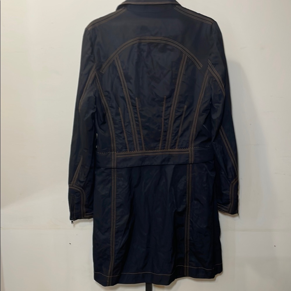 Etcetera 2 in 1 Long and Short Black Trench Coat with Brown Accents - Picture 6 of 12